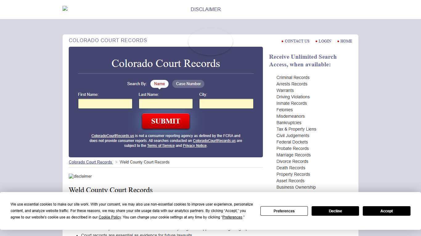 Weld County Court Records | ColoradoCourtRecords.us