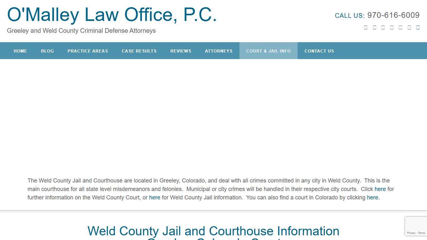 Weld County Jail and Courthouse Information